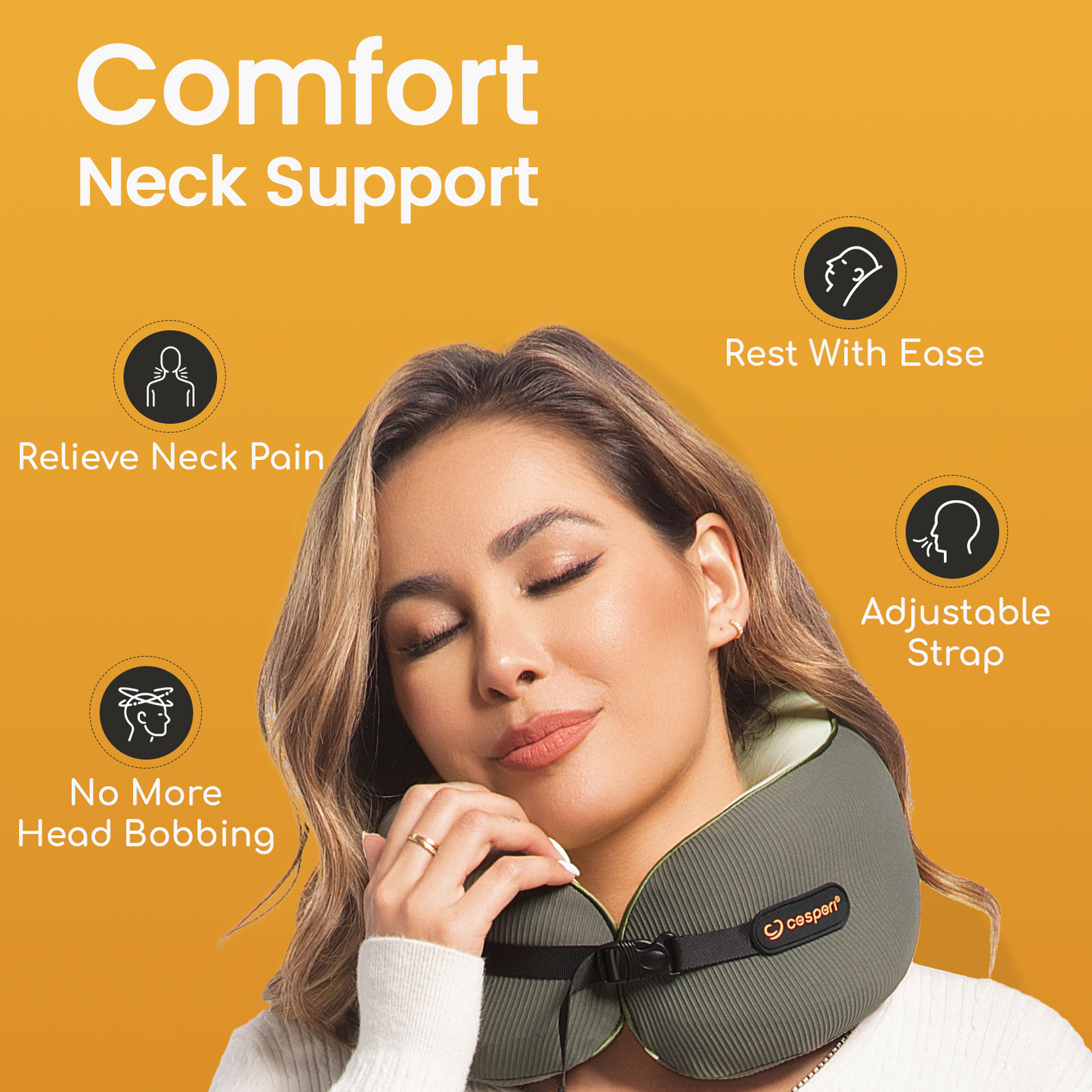 Cesperi® Travel Neck Pillow (Avocado Green)