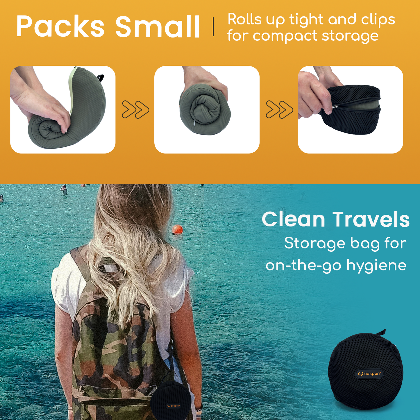 Cesperi® Travel Neck Pillow (Avocado Green)