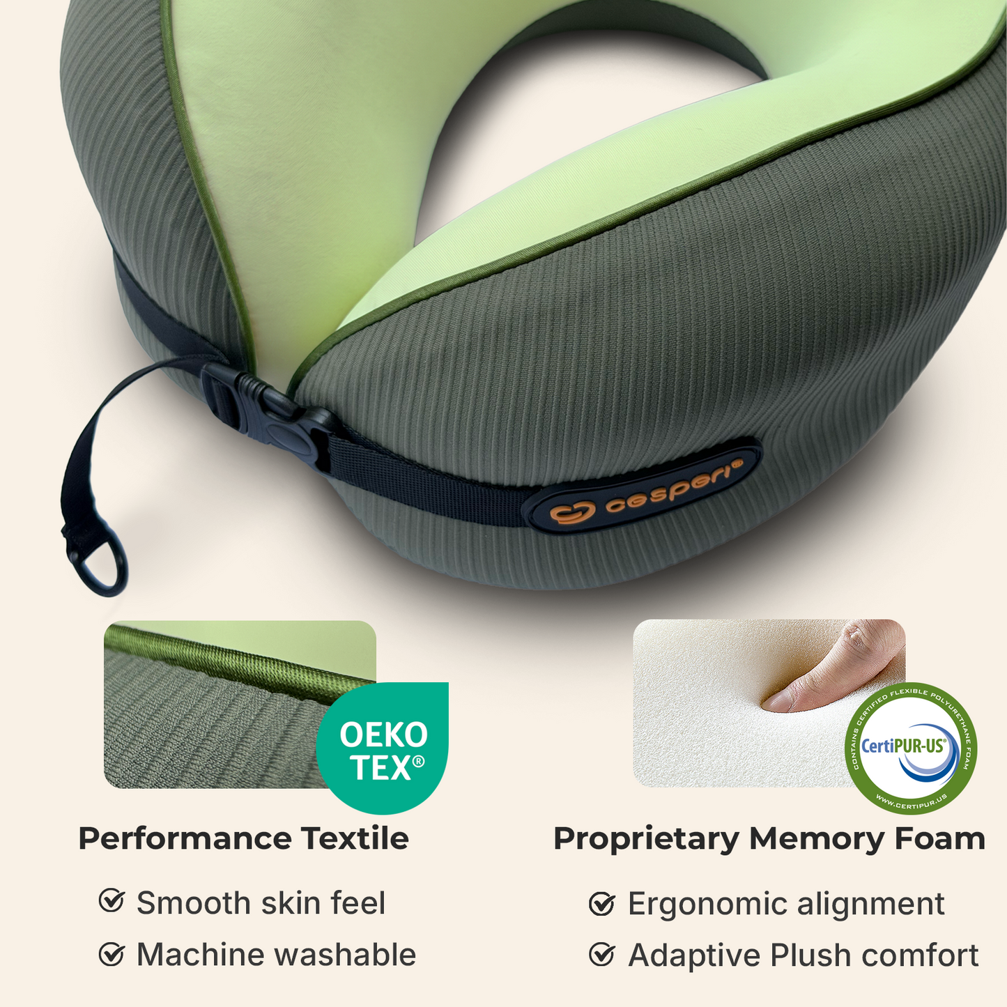 Cesperi Tailored Fit™ Travel Pillow — Classic Fit