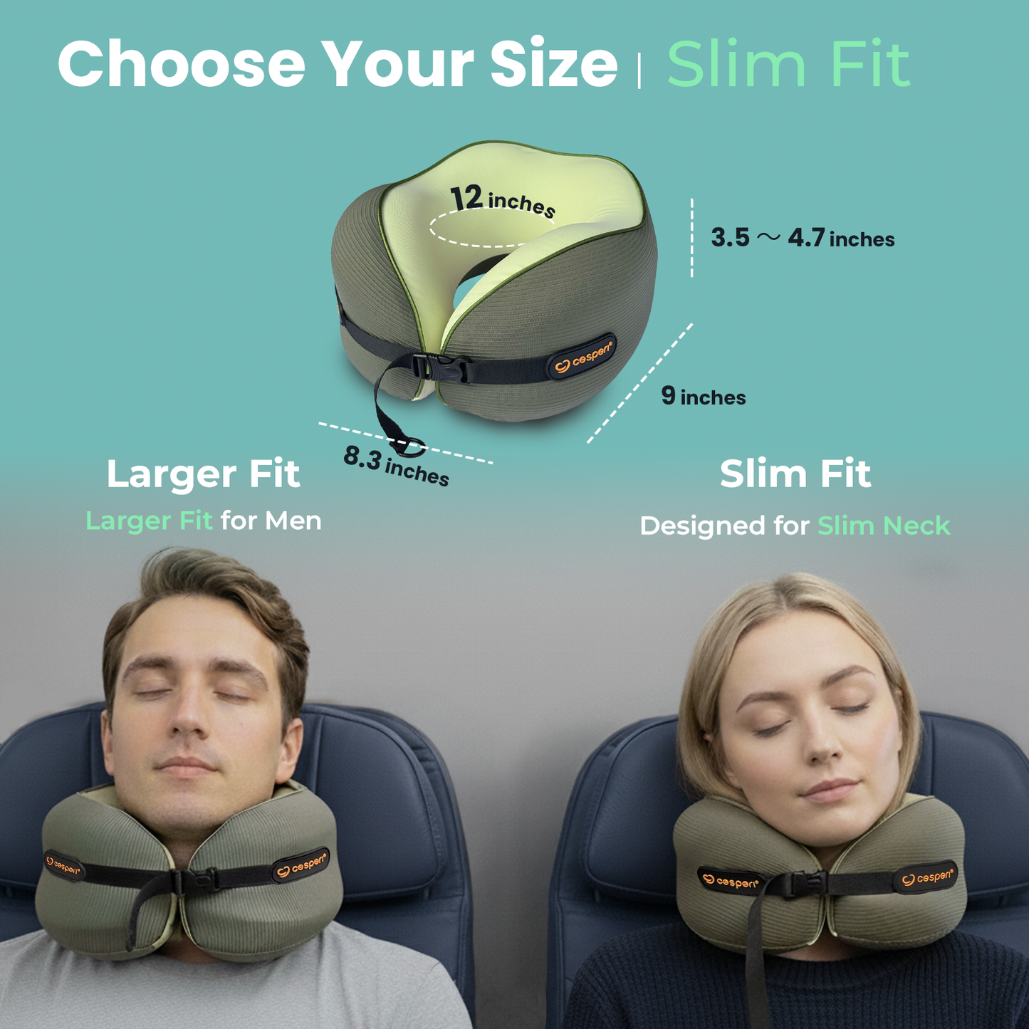 Cesperi® Travel Neck Pillow (Avocado Green) - Small